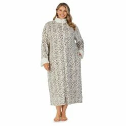 Plus Size Stan Herman Plush Sherpa Zip Robe