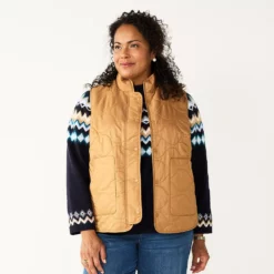 Plus Size Croft & Barrow® Quilted Vest -Hot Sale Adult Shop 5634353 Brown