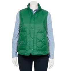 Plus Size Croft & Barrow® Quilted Vest -Hot Sale Adult Shop 5634353 Green