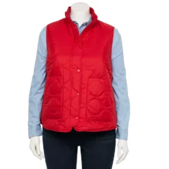 Plus Size Croft & Barrow® Quilted Vest -Hot Sale Adult Shop 5634353 Red