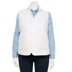 Plus Size Croft & Barrow® Quilted Vest -Hot Sale Adult Shop 5634353 White