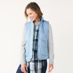 Petite Croft & Barrow® Quilted Vest -Hot Sale Adult Shop 5634355 Light Blue