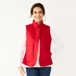 Women's Croft & Barrow® Quilted Vest -Hot Sale Adult Shop 5634524 Red