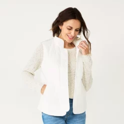 Women's Croft & Barrow® Quilted Vest -Hot Sale Adult Shop 5634524 White