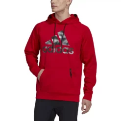 Men's adidas AEROREADY Game and Go Camo Logo Fleece Hoodie -Hot Sale Adult Shop 5634627 ALT4