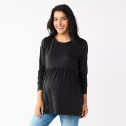 Maternity Sonoma Goods For Life® Long Sleeve Empire Waist Top -Hot Sale Adult Shop 5635424 Black