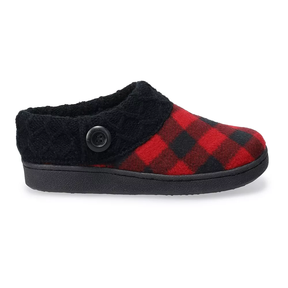 Clarks® Buffalo Plaid Fleece Women's Clog Slippers 2 Clarks® Buffalo Plaid Fleece Women's Clog Slippers - Image 2