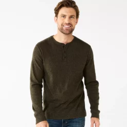 Men's Apt. 9® Core Henley Top -Hot Sale Adult Shop 5639564 Coffee