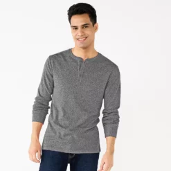 Men's Apt. 9® Core Henley Top -Hot Sale Adult Shop 5639564 Dark Gray