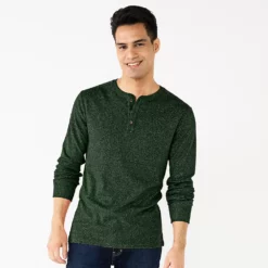 Men's Apt. 9® Core Henley Top -Hot Sale Adult Shop 5639564 Forest