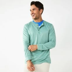 Men's Apt. 9® Core Henley Top -Hot Sale Adult Shop 5639564 Green