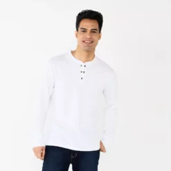 Men's Apt. 9® Core Henley Top -Hot Sale Adult Shop 5639564 Modern White