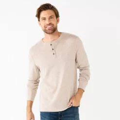 Men's Apt. 9® Core Henley Top -Hot Sale Adult Shop 5639564 Oatmeal