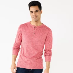 Men's Apt. 9® Core Henley Top -Hot Sale Adult Shop 5639564 Red