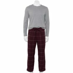 Men's Sonoma Goods For Life® Top & Flannel Pants Pajama Set -Hot Sale Adult Shop 5639994 Burgundy Plaid