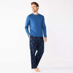 Men's Sonoma Goods For Life® Top & Flannel Pants Pajama Set -Hot Sale Adult Shop 5639994 Navy Bigfoot