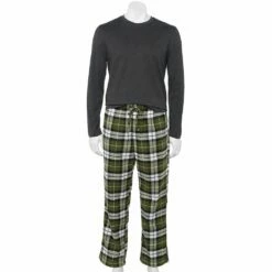 Men's Sonoma Goods For Life® Top & Flannel Pants Pajama Set -Hot Sale Adult Shop 5639994 Olive Cream