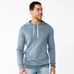 Men's Sonoma Goods For Life® Double-Knit Hoodie -Hot Sale Adult Shop 5644399 Navy Stripe