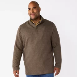 Big & Tall Sonoma Goods For Life® Quilted Quarter-Snap Top -Hot Sale Adult Shop 5646708 Brown
