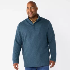 Big & Tall Sonoma Goods For Life® Quilted Quarter-Snap Top -Hot Sale Adult Shop 5646708 Navy