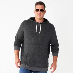 Men's Big & Tall Sonoma Goods For Life® Double Knit Hoodie -Hot Sale Adult Shop 5646806 Black