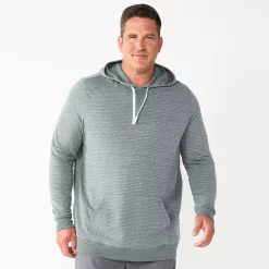 Men's Big & Tall Sonoma Goods For Life® Double Knit Hoodie -Hot Sale Adult Shop 5646806 Gray Stripe