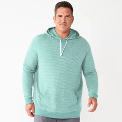 Men's Big & Tall Sonoma Goods For Life® Double Knit Hoodie -Hot Sale Adult Shop 5646806 Teal Stripe