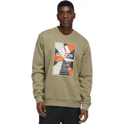 Men's adidas Graphic Fleece Sweatshirt -Hot Sale Adult Shop 5649880 Orbit Green