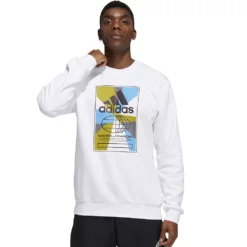 Men's adidas Graphic Fleece Sweatshirt -Hot Sale Adult Shop 5649880 White