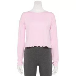 Women's Tek Gear® Lettuce-Edge Cross-Back Top 11 Women's Tek Gear® Lettuce-Edge Cross-Back Top -Hot Sale Adult Shop 5653063 Adoring Lilac