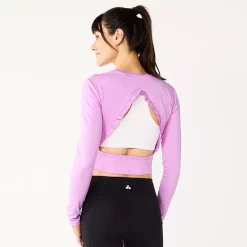 Women's Tek Gear® Ruffle Cutout Crop Tee -Hot Sale Adult Shop 5653472 ALT