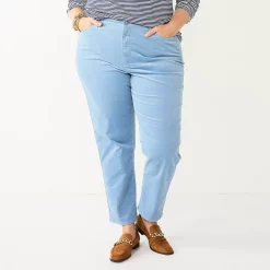 Plus Size Croft & Barrow® Straight-Leg Corduroy Pants -Hot Sale Adult Shop 5654401 Light Blue