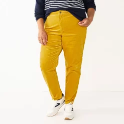 Plus Size Croft & Barrow® Straight-Leg Corduroy Pants -Hot Sale Adult Shop 5654401 Yellow