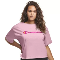 Plus Size Champion® Cropped Graphic Tee -Hot Sale Adult Shop 5656130 Beloved Orchid