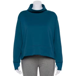 Plus Size Tek Gear® Run Mockneck Long Sleeve Top -Hot Sale Adult Shop 5656848 Blue Crayon