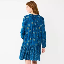 Women's Sonoma Goods For Life® Printed Long Sleeve Dress 8 Women's Sonoma Goods For Life® Printed Long Sleeve Dress -Hot Sale Adult Shop 5657674 ALT