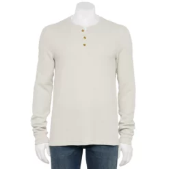 Men's Sonoma Goods For Life® Thermal Henley Top -Hot Sale Adult Shop 5659148 Ivory