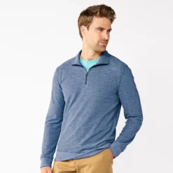 Men's Sonoma Goods For Life® Double-Knit Quarter-Zip Top -Hot Sale Adult Shop 5659169 Navy