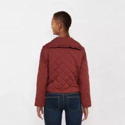 Women's LC Lauren Conrad Ruffle Quilted Jacket -Hot Sale Adult Shop 5659329 ALT