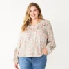 Plus Size Sonoma Goods For Life® Ruffle Peasant Top