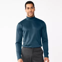 Men's Apt. 9® Mockneck Top -Hot Sale Adult Shop 5664420 Coal Blue
