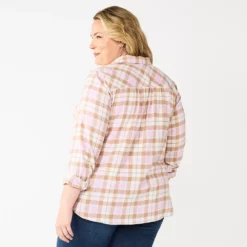 Plus Size Croft & Barrow® The Extra Soft Plaid Flannel Shirt -Hot Sale Adult Shop 5666375 ALT