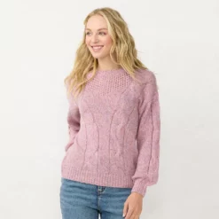 Women's LC Lauren Conrad Cable-Knit Texture Sweater