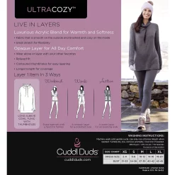 Plus Size Cuddl Duds® Ultra Cozy Long Sleeve Cowlneck Tunic Top -Hot Sale Adult Shop 5667026 ALT99