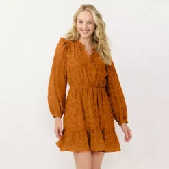 Women's LC Lauren Conrad Ruffle Shirt Dress -Hot Sale Adult Shop 5667384 Copper Falls