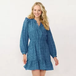 Women's LC Lauren Conrad Ruffle Shirt Dress -Hot Sale Adult Shop 5667384 Rendez Blue