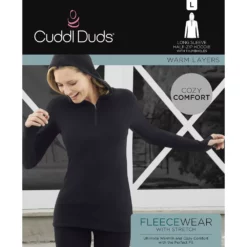 Women's Cuddl Duds® Fleecewear with Stretch Long Sleeve Half Zip Hoodie -Hot Sale Adult Shop 5668416 ALT98