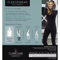 Women's Cuddl Duds® Fleecewear with Stretch Long Sleeve Half Zip Hoodie -Hot Sale Adult Shop 5668416 ALT99