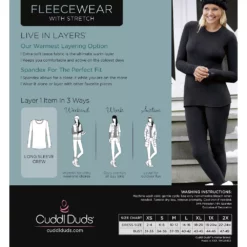 Women's Cuddl Duds® Fleecewear with Stretch Long Sleeve Crewneck Top -Hot Sale Adult Shop 5670493 ALT99