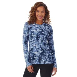 Women's Cuddl Duds® Fleecewear with Stretch Long Sleeve Crewneck Top -Hot Sale Adult Shop 5670493 Celestial